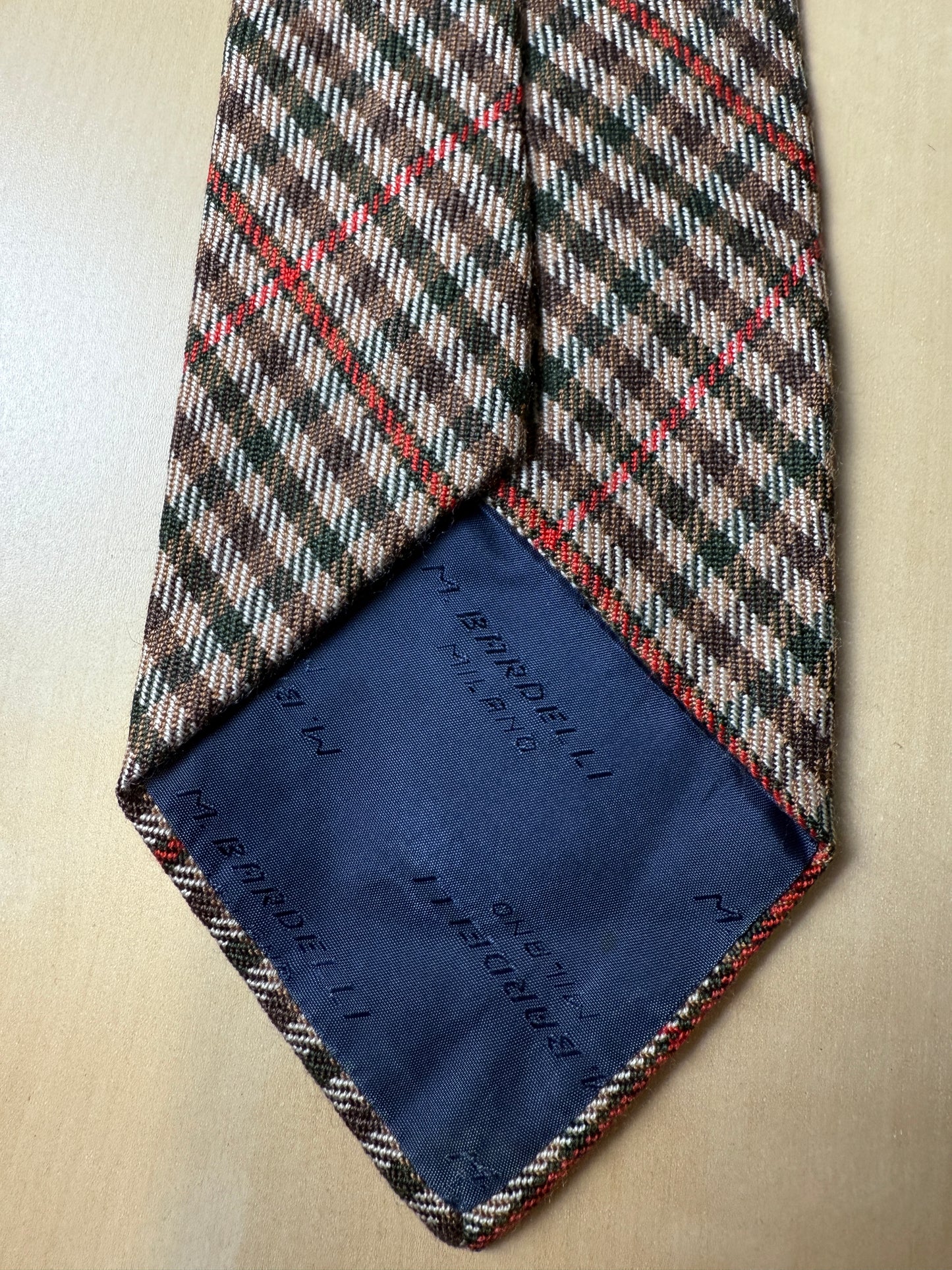 Cravatta check in cashmere e seta