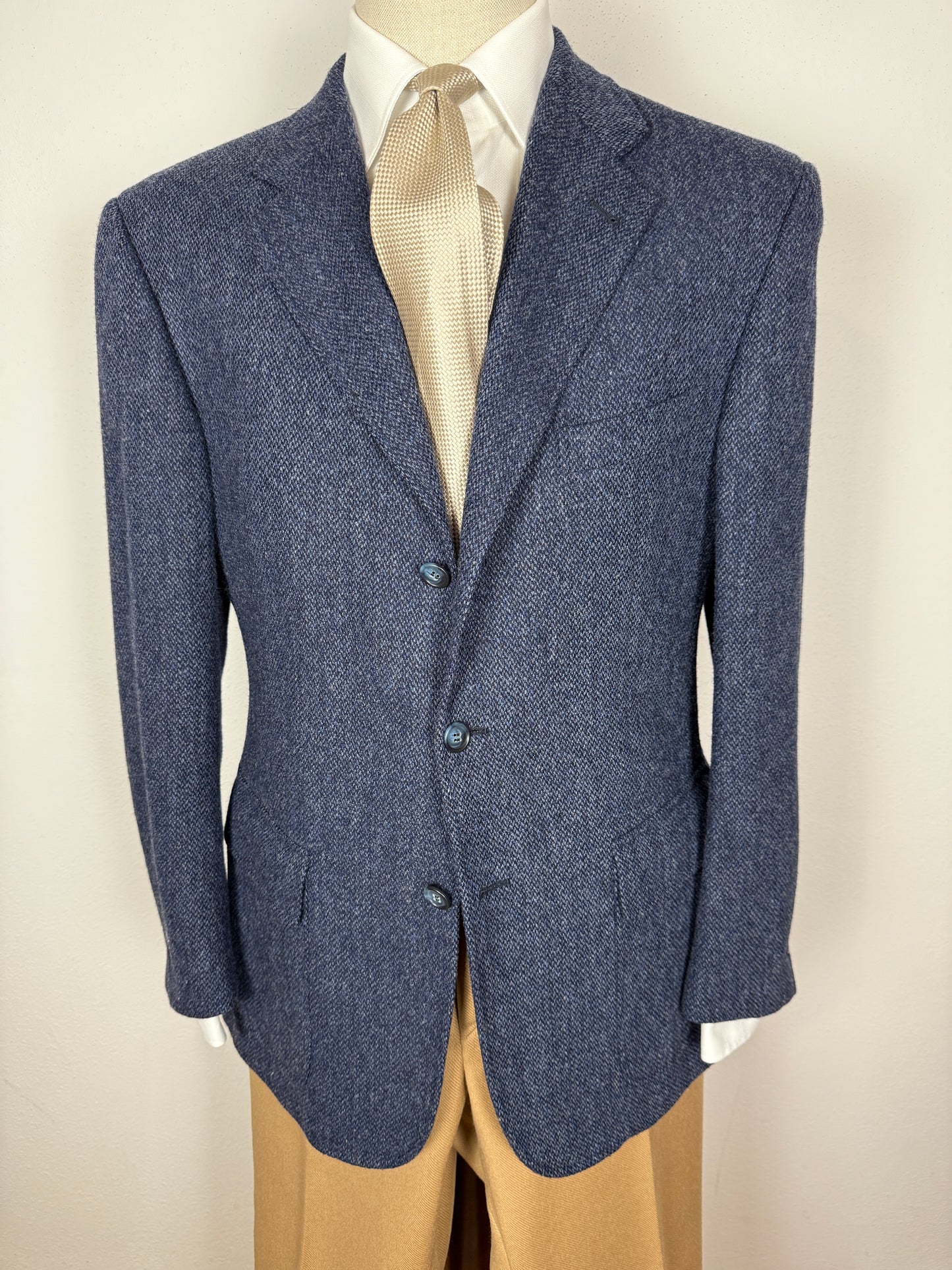 Giacca anni ‘90 in tweed blu - tg. 50