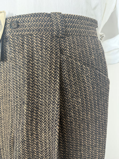 Pantaloni anni ‘70 in tweed spigato pesante (NOS) - tg. 44