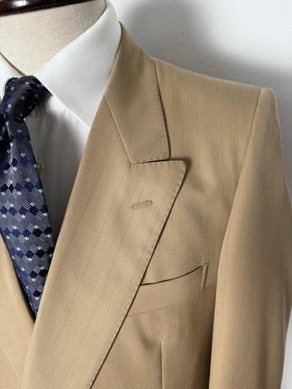 Completo doppiopetto Forall anni '70/'80 in twill beige (NOS) - tg.48