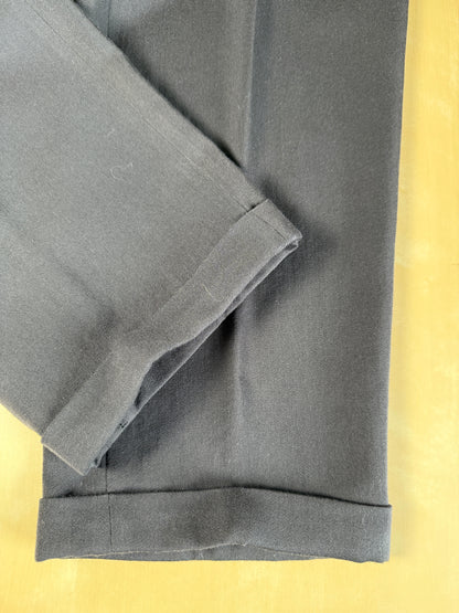 Completo doppiopetto anni ‘80 flanella verde petrolio - tg. 50/52 drop alto