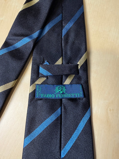 Cravatta regimental navy blu e oro