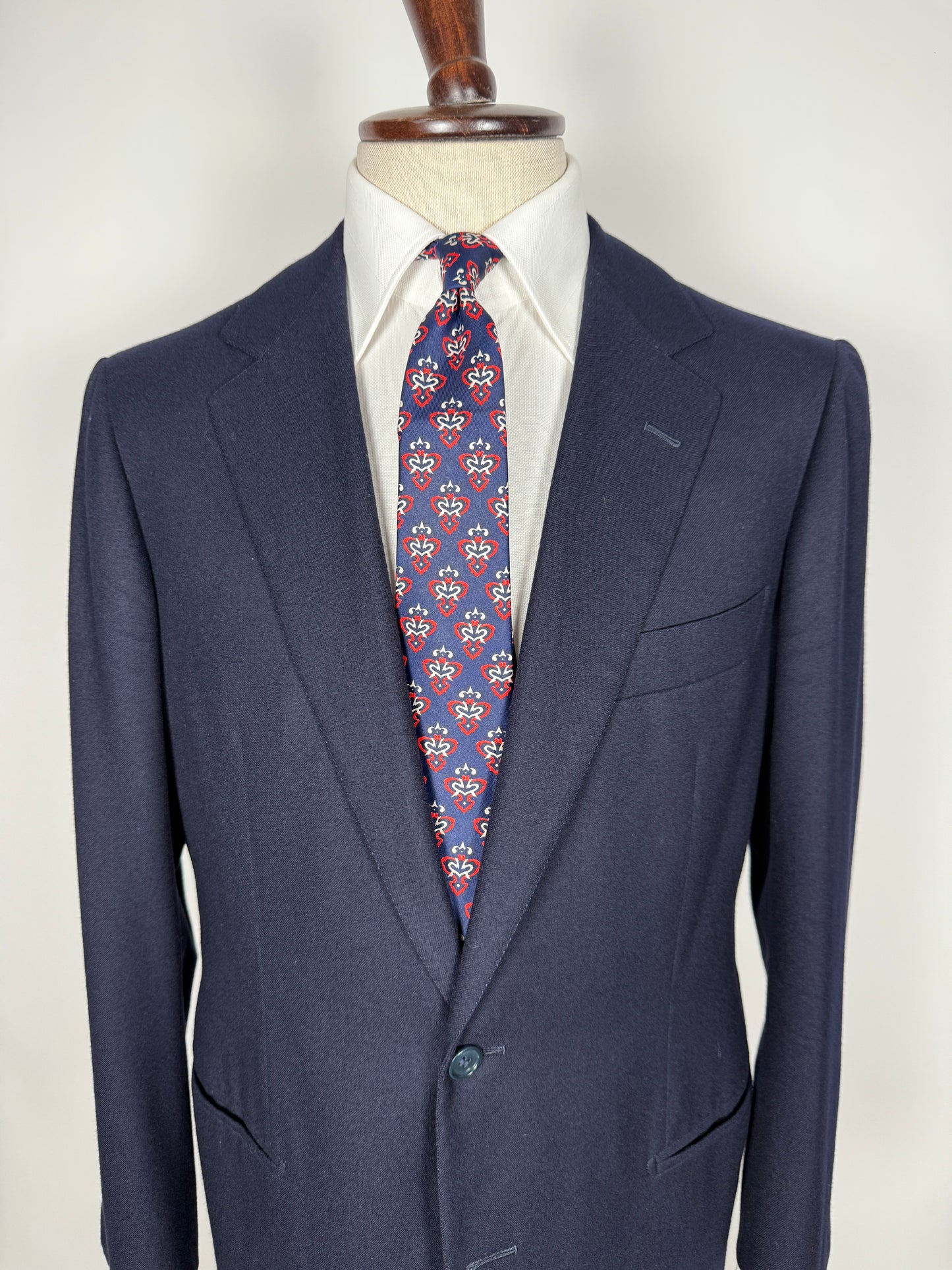 Giacca sartoriale anni ‘80 in flanella blu - tg. 50