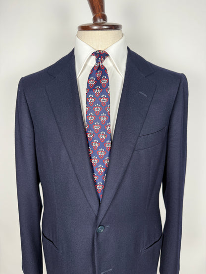 Giacca sartoriale anni ‘80 in flanella blu - tg. 50