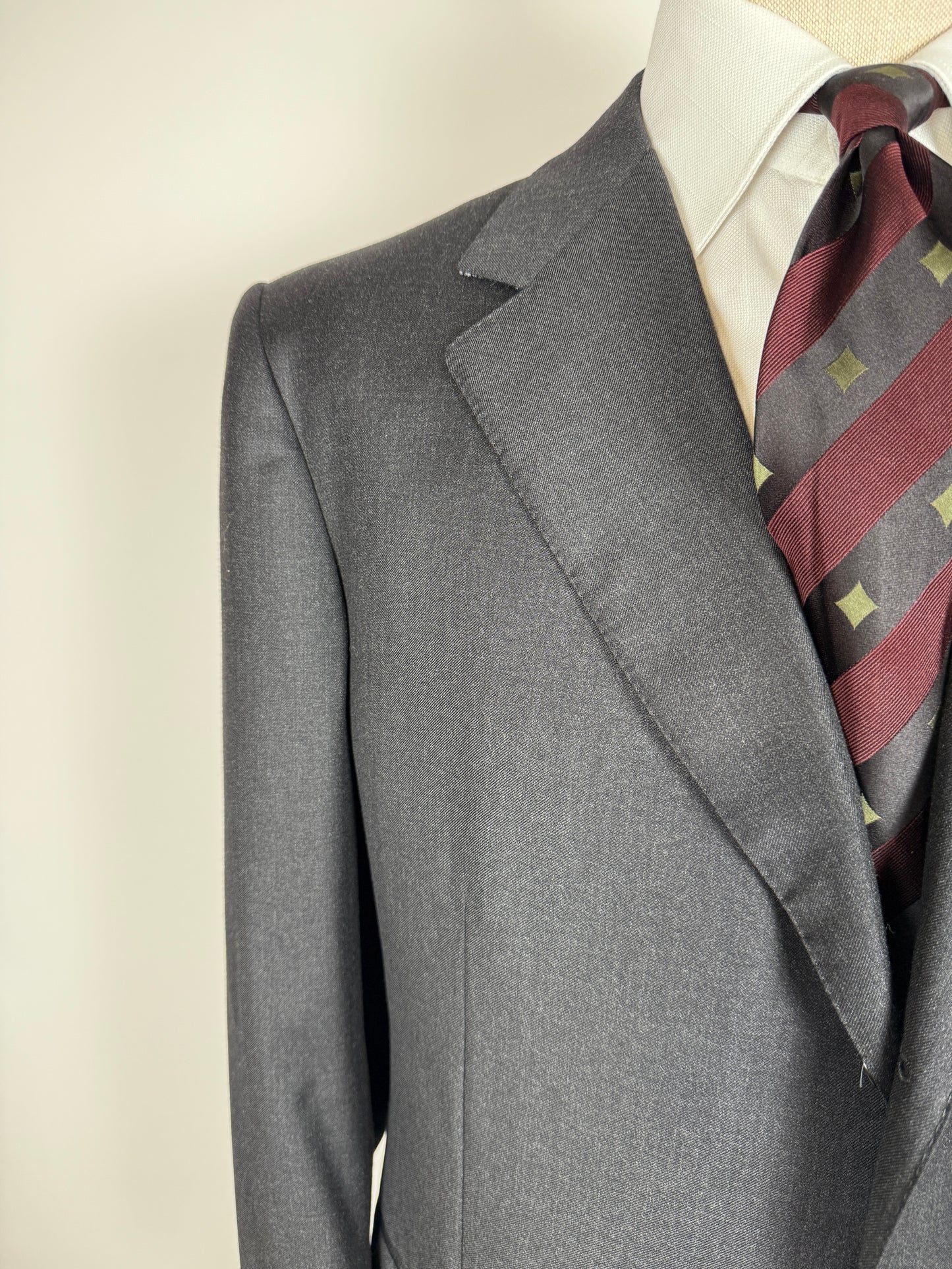 Giacca Ermenegildo Zegna anni ‘90 lana pettinata grigio antracite - tg. 52 drop basso