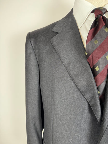 Giacca Ermenegildo Zegna anni ‘90 lana pettinata grigio antracite - tg. 52 drop basso