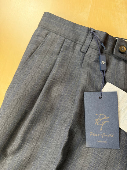 Pantaloni fresco lana grigio righe (NOS) - tg. 50