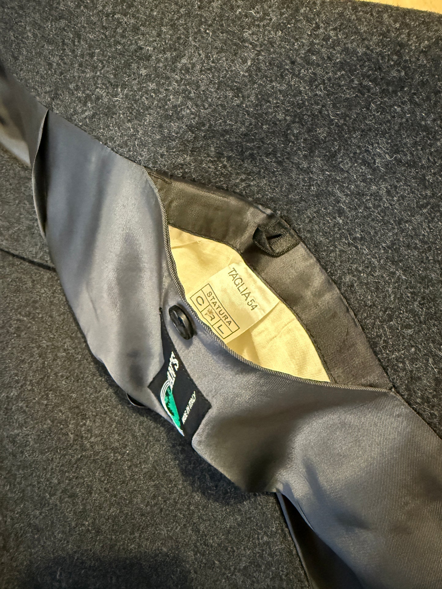 Cappotto anni ‘60 in panno di lana antracite - tg. 50-54