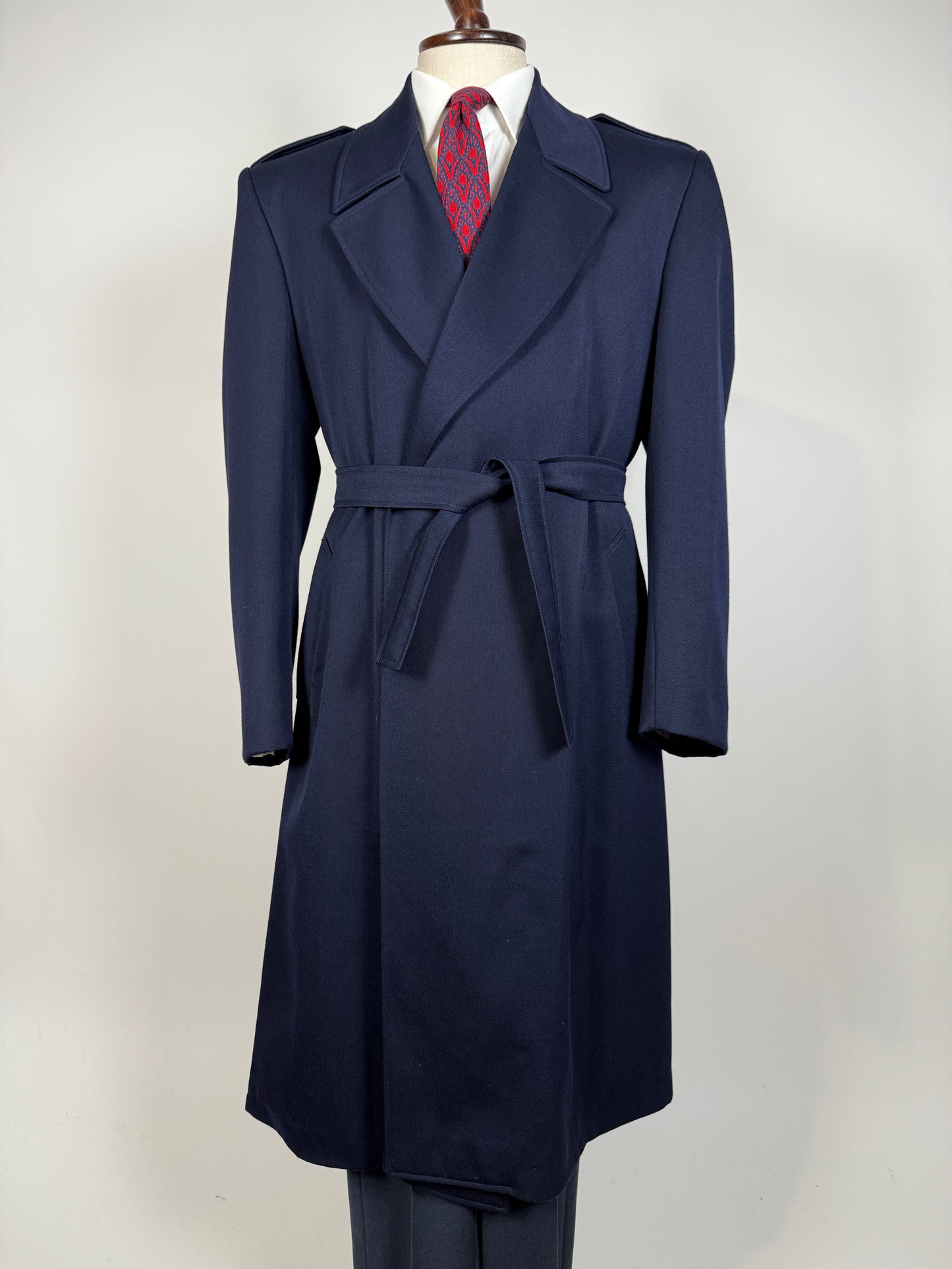 Soprabito anni ‘70 in lana pettinata blu - tg. 48-50