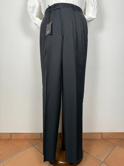 Pantalone anni '90 in fresco lana grigio antracite (NOS) - tg. 46