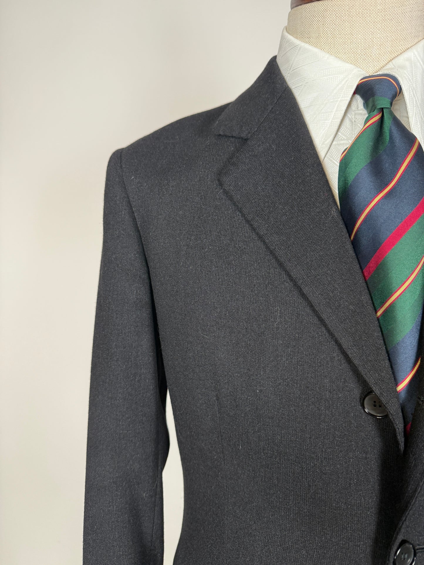 Completo anni ‘60 sartoriale flanella antracite - tg. 46