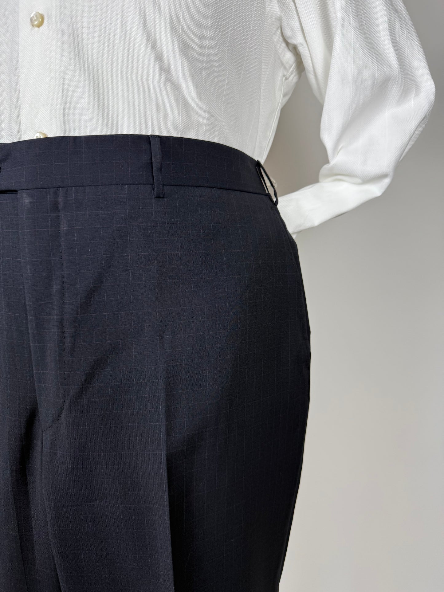 Completo Corneliani fresco lana blu a quadri - tg. 52/54