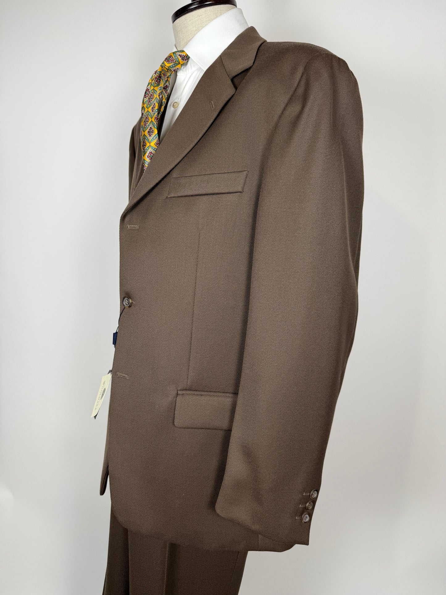 Completo anni ‘90 in twill marrone/cachi (NOS) - tg. 56