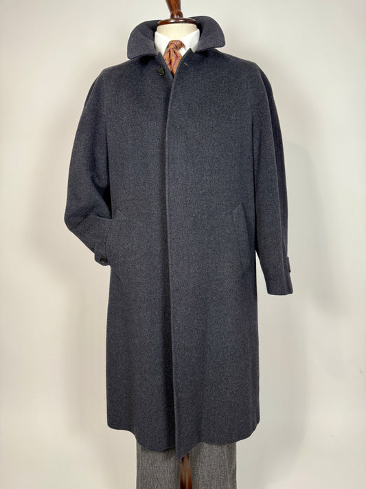 Cappotto raglan in panno lana e cashmere grigio fumo - tg. 54-58