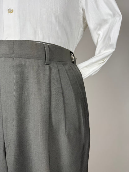 Pantaloni fresco lana salvia 3 pinces anni '80 (NOS) - tg. 50