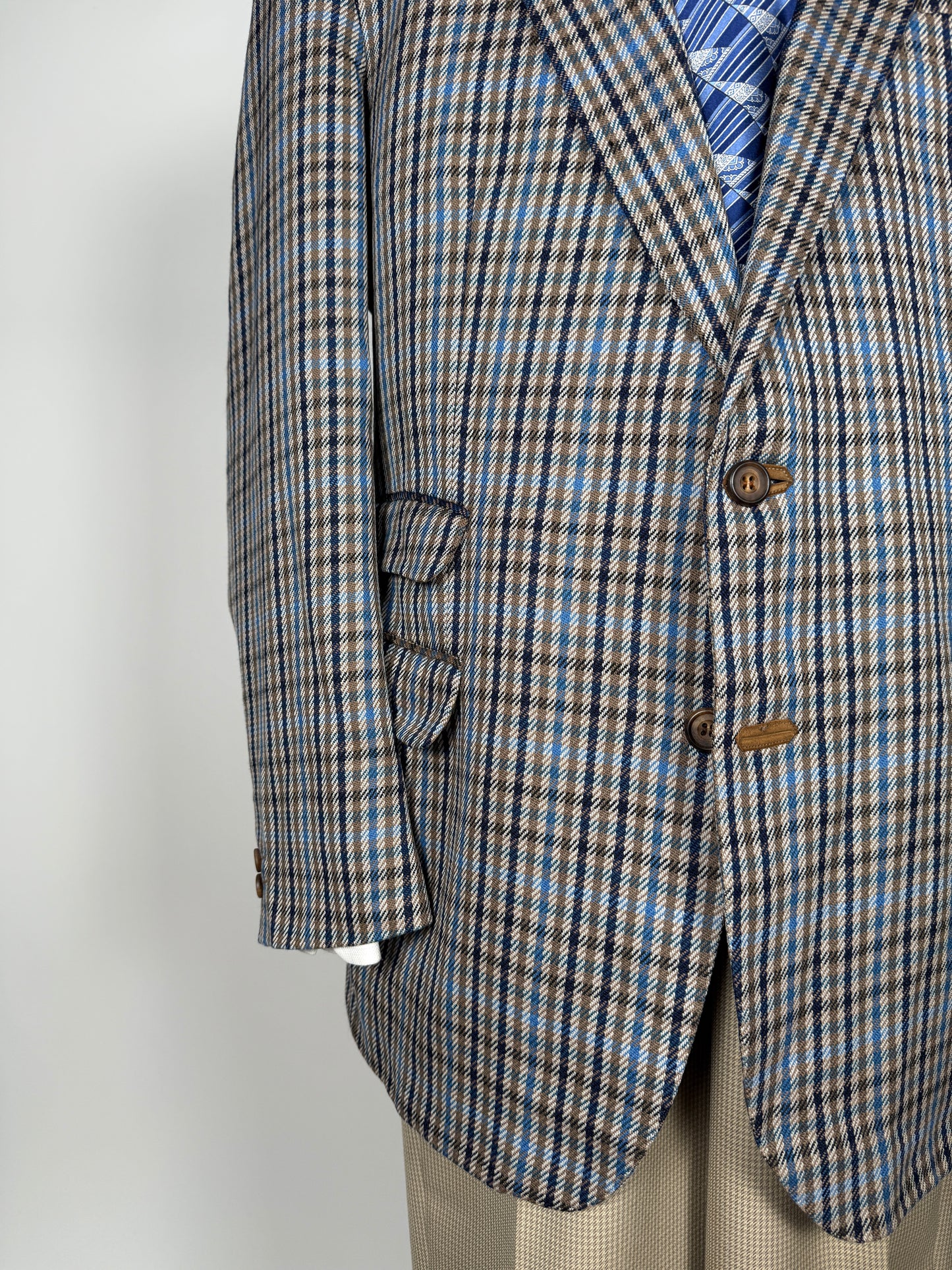 Giacca Daks check quadri blu made in UK - tg. 54/56