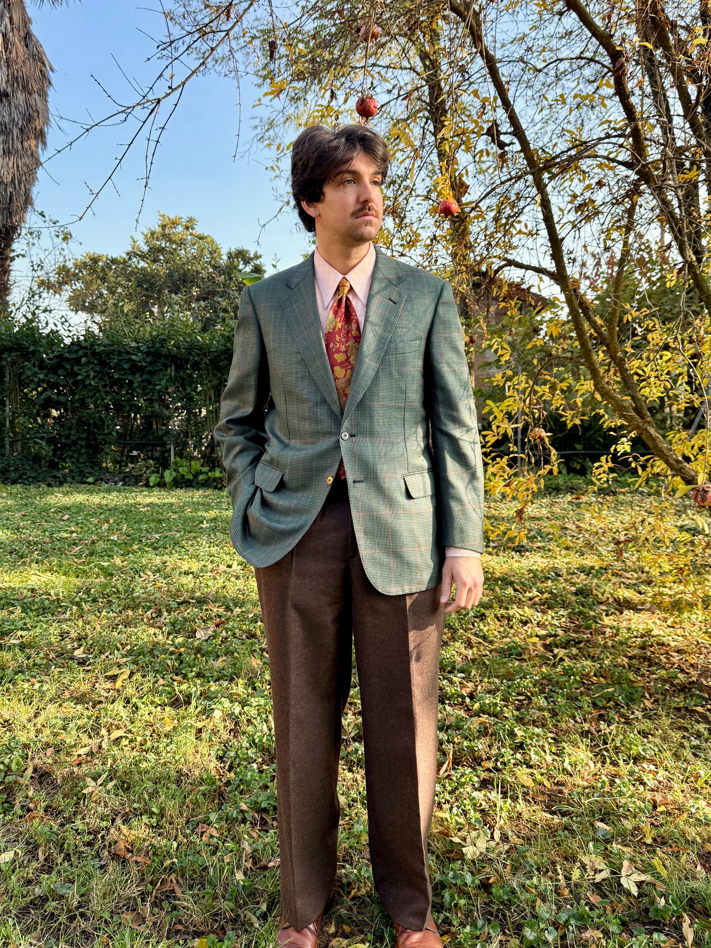 Giacca made-to-measure flanella pettinata pied-de-poule finestrato - tg. 50