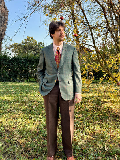 Giacca made-to-measure flanella pettinata pied-de-poule finestrato - tg. 50