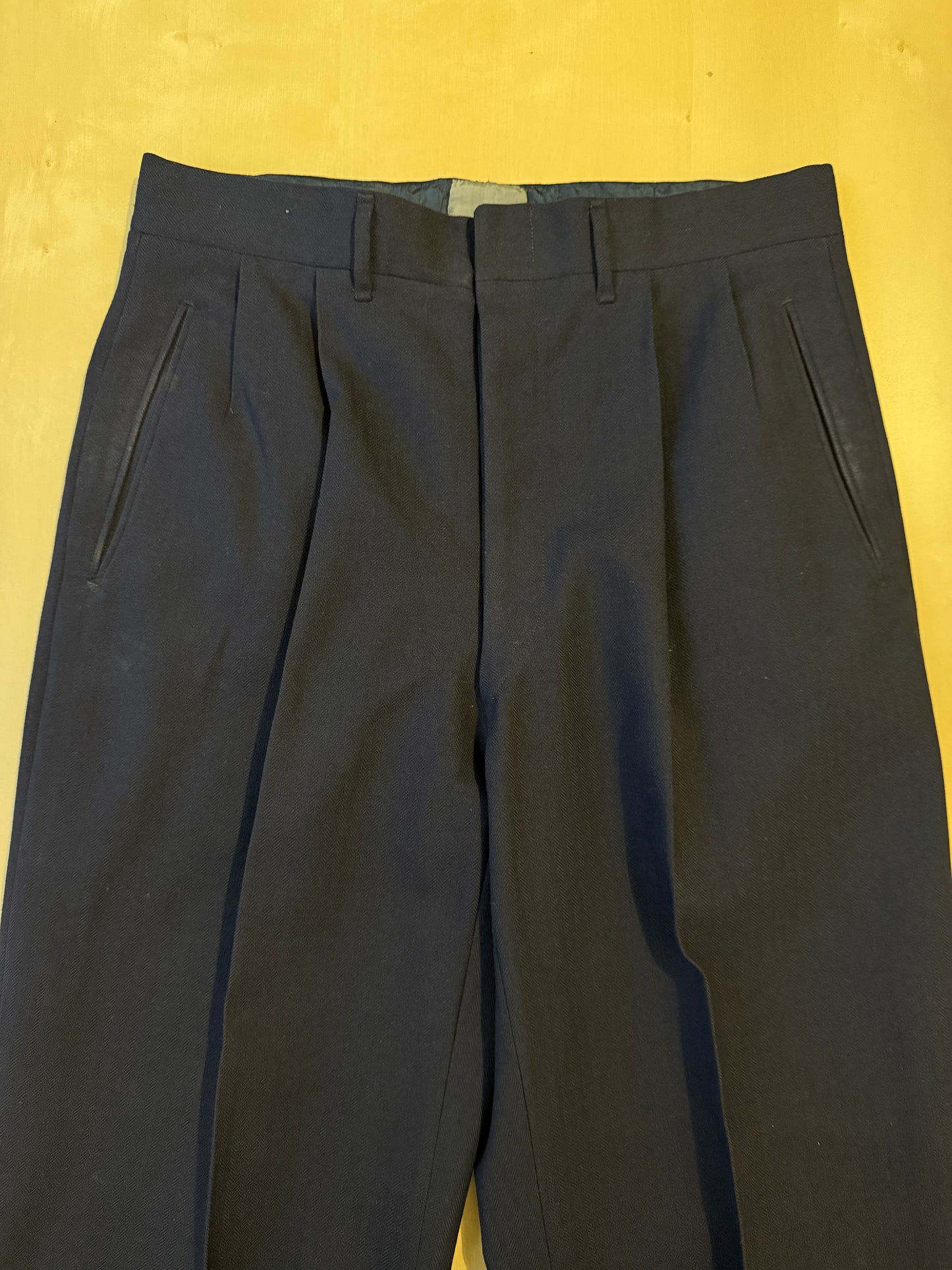 Completo doppiopetto sartoriale anni ‘40/‘50 blu spinato - tg. 46/48