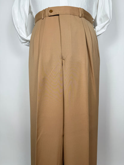 Pantaloni anni ‘70 in twill pettinato beige - tg. 46/48