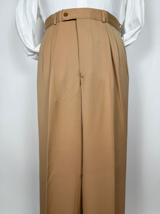 Pantaloni anni ‘70 in twill pettinato beige - tg. 46/48