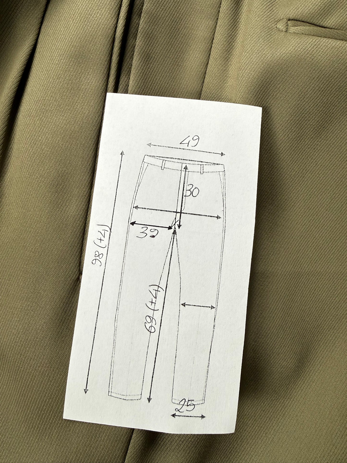 Pantaloni verde oliva lana pettinata Loro Piana Tasmanian - tg. 54/56