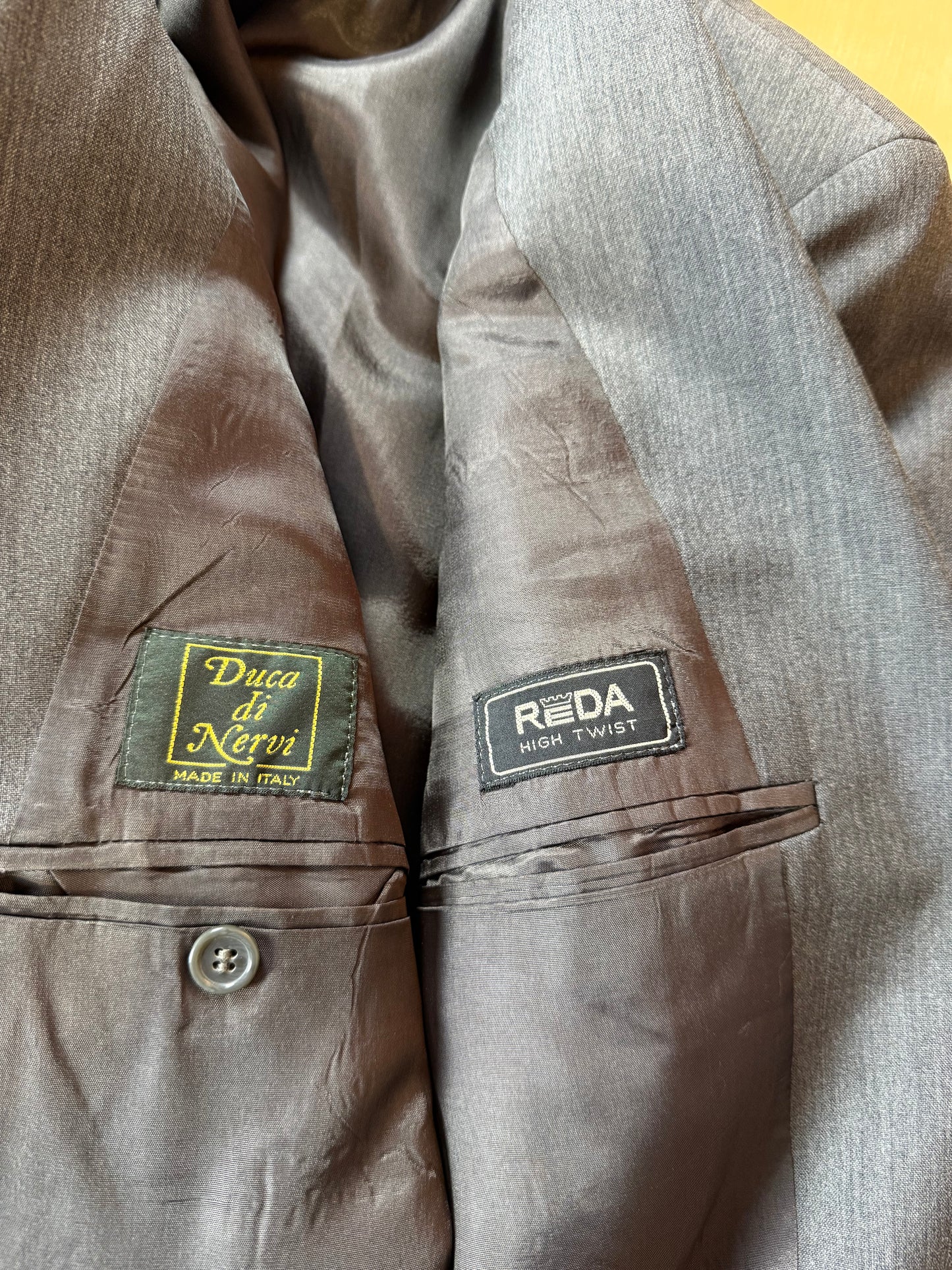 Completo anni '80 fresco lana grigio - tg. 46