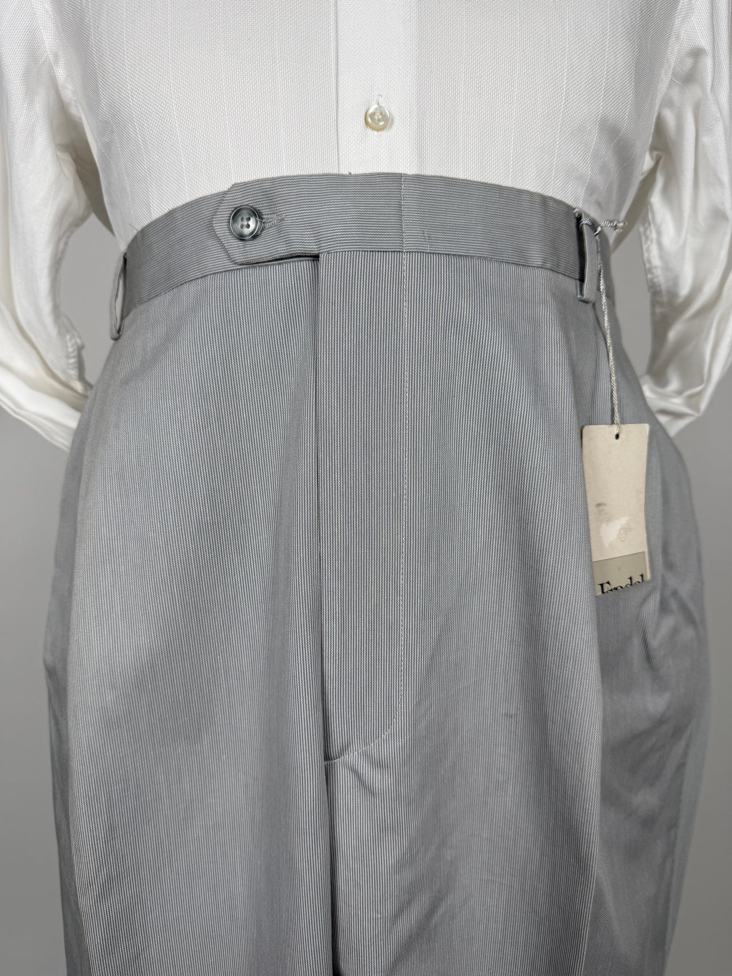 Pantaloni estivi cotone mille righe turchese (NOS) - tg. 58/60