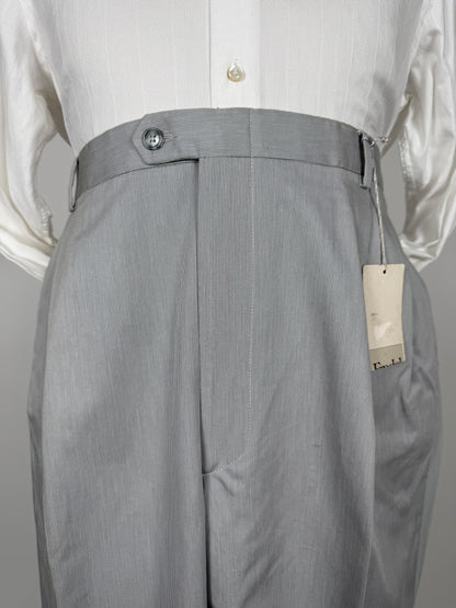 Pantaloni estivi cotone mille righe turchese (NOS) - tg. 58/60
