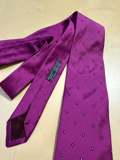 Cravatta Balmain fucsia micro fantasia