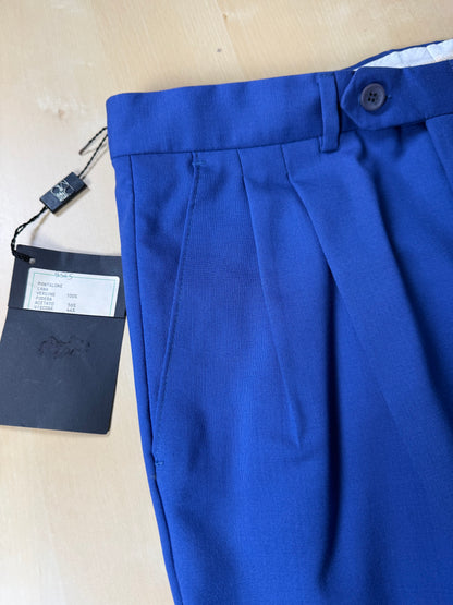 Pantaloni fresco lana blu china anni ‘80 (NOS) - tg. 46/48