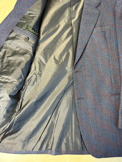 Completo sartoriale anni ‘70 rosso e blu sale-pepe - tg. 50