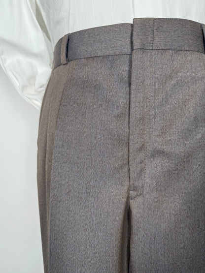 Pantaloni sartoriali anni ‘70 in twill pettinato marrone chiaro (NOS) - tg. 46
