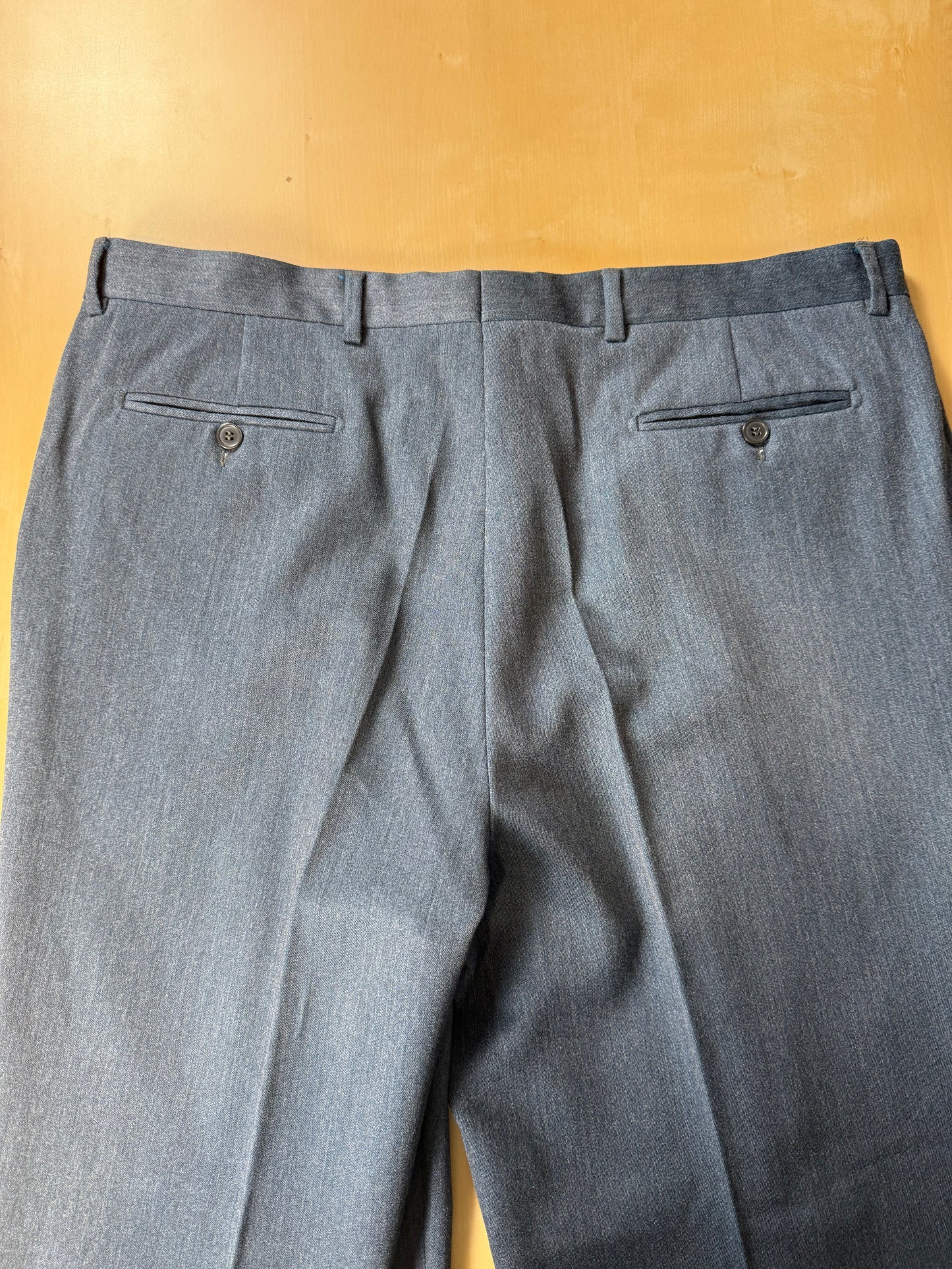 Pantaloni anni ‘80 flanella blu-azzurro mélange - tg. 56