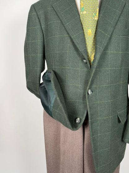 Giacca Cantarelli lana cammello e cashmere verde finestrato - tg. 56