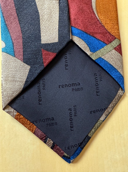 Cravatta Renoma stampa astratta jacquard
