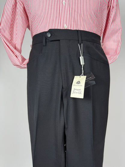 Pantaloni fresco lana blu tasche carrettiera anni '90 (NOS) - tg. 44/46