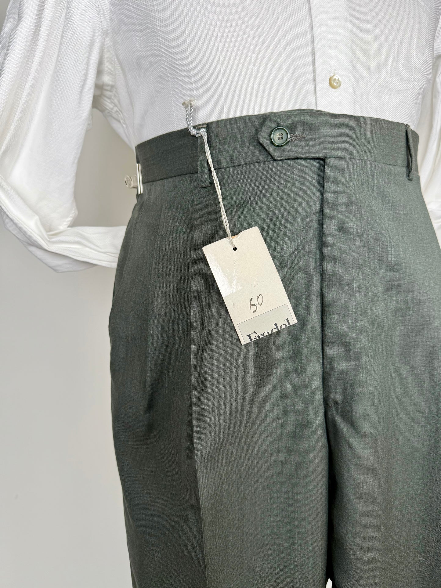 Pantaloni fresco lana verde scuro anni '80 (NOS) - tg. 48/50
