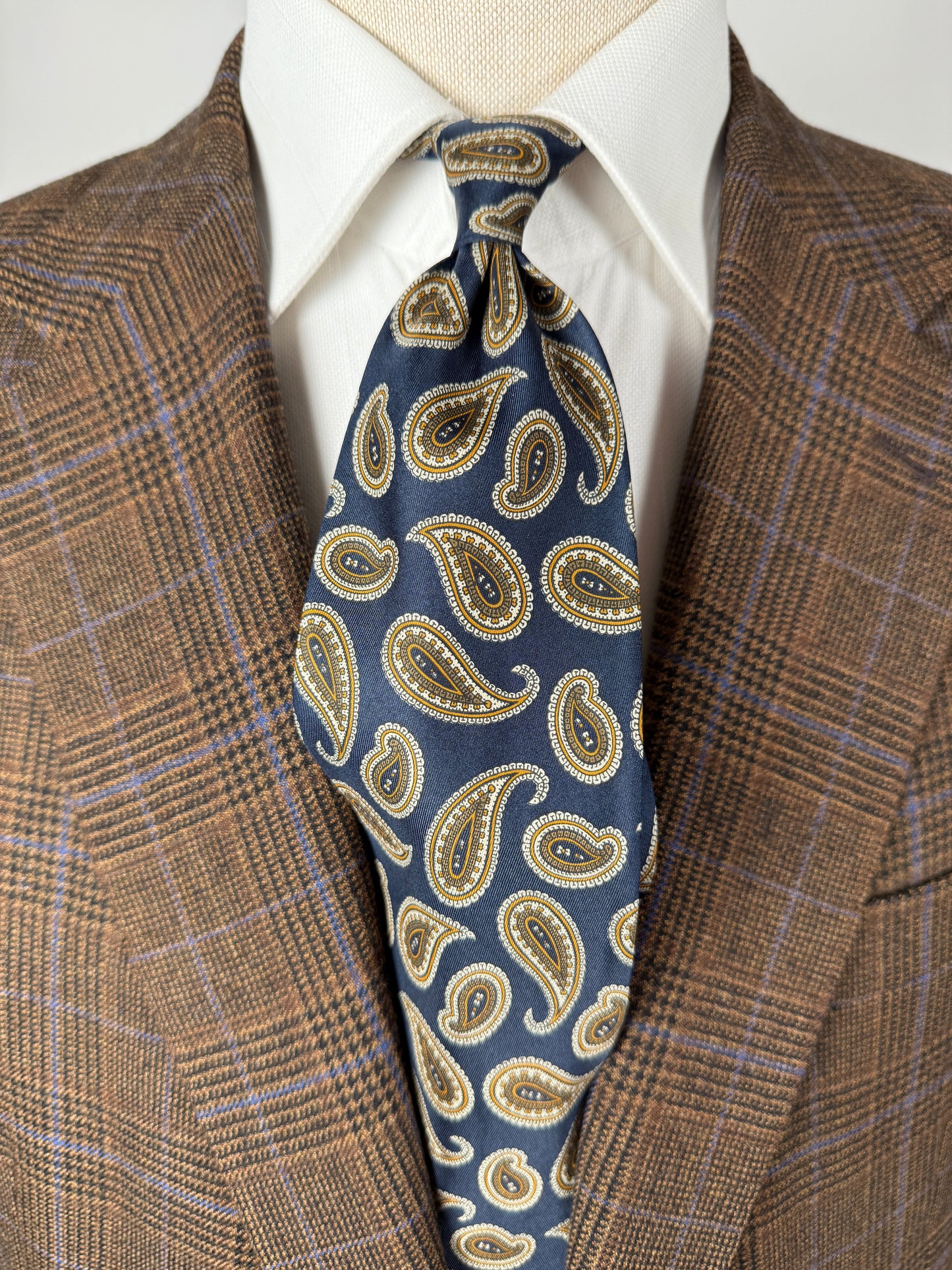 Cravatta blu paisley cachi