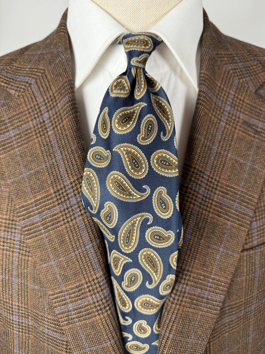 Cravatta blu paisley cachi