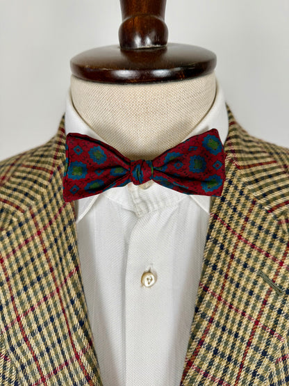 Papillon vintage rosso micro fantasia