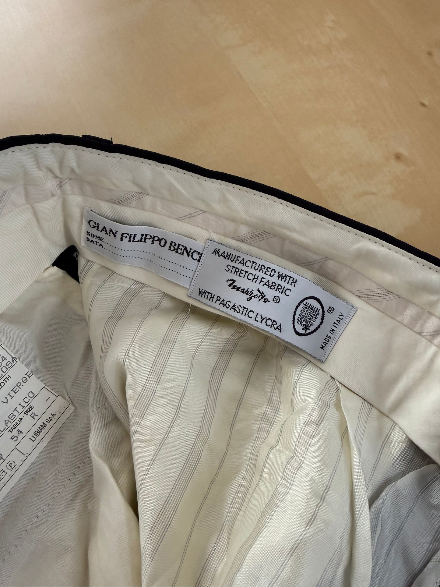 Pantaloni fresco lana stretch blu navy (NOS) - tg. 52/54