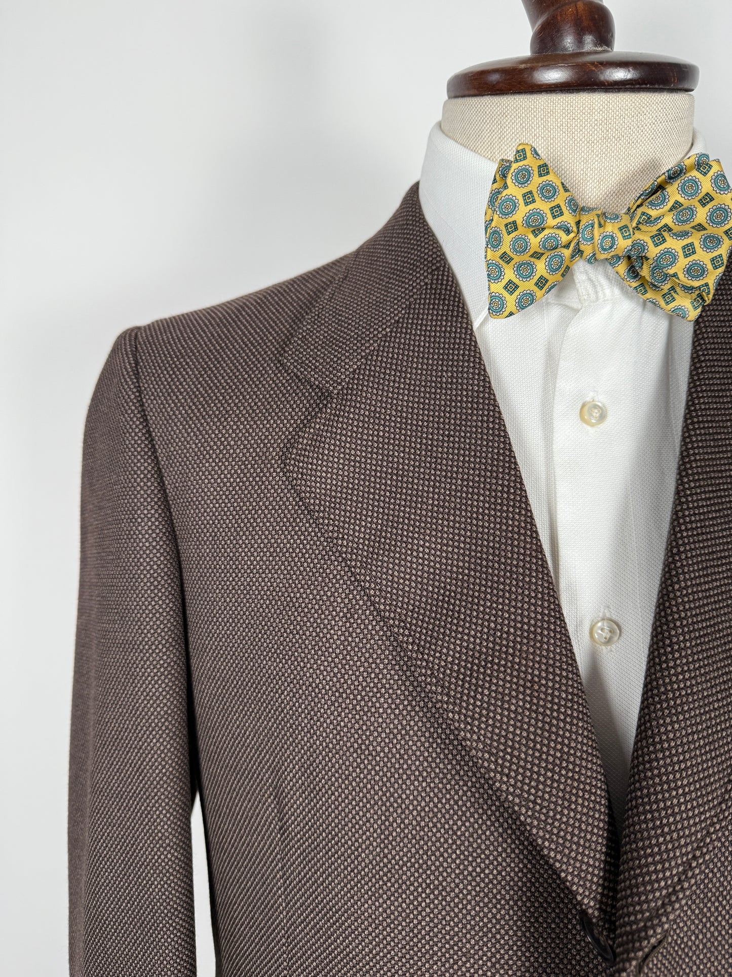 Giacca anni ‘60 marrone in lana occhio di pernice - tg. 50