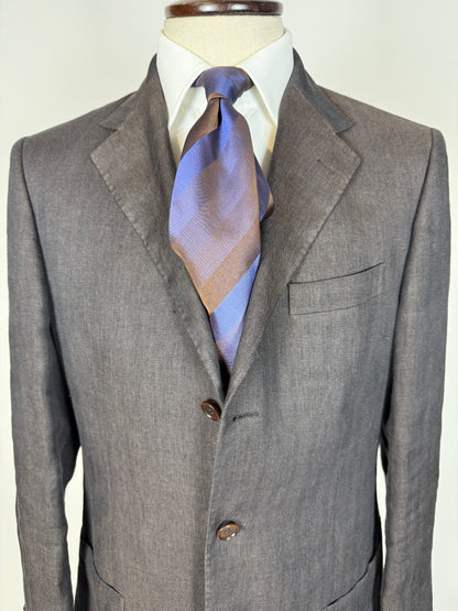 Giacca Cantarelli puro lino marrone herringbone - tg. 50