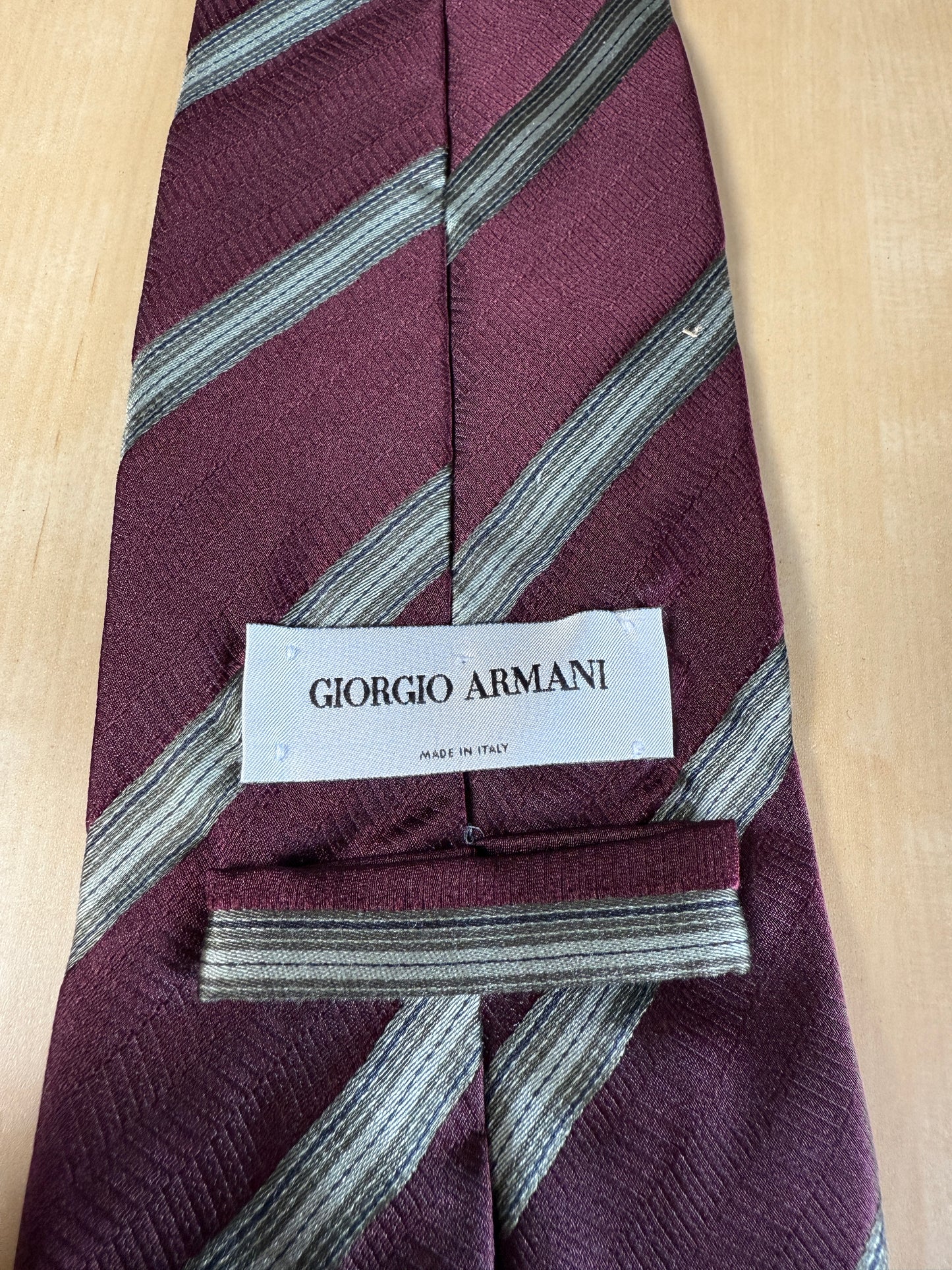Cravatta Armani regimental bordeaux