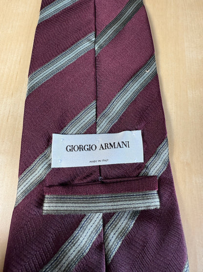 Cravatta Armani regimental bordeaux