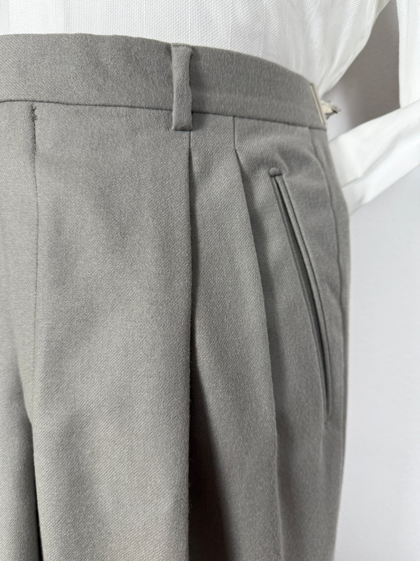 Pantalone in flanella anni ‘80 verde-grigio (NOS) - tg. 48