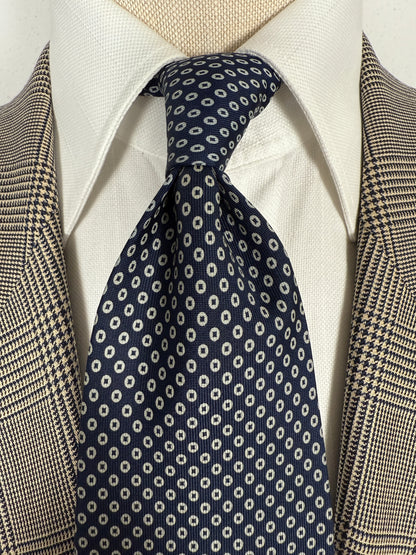 Cravatta Marinella navy micro fantasia cerchiolini