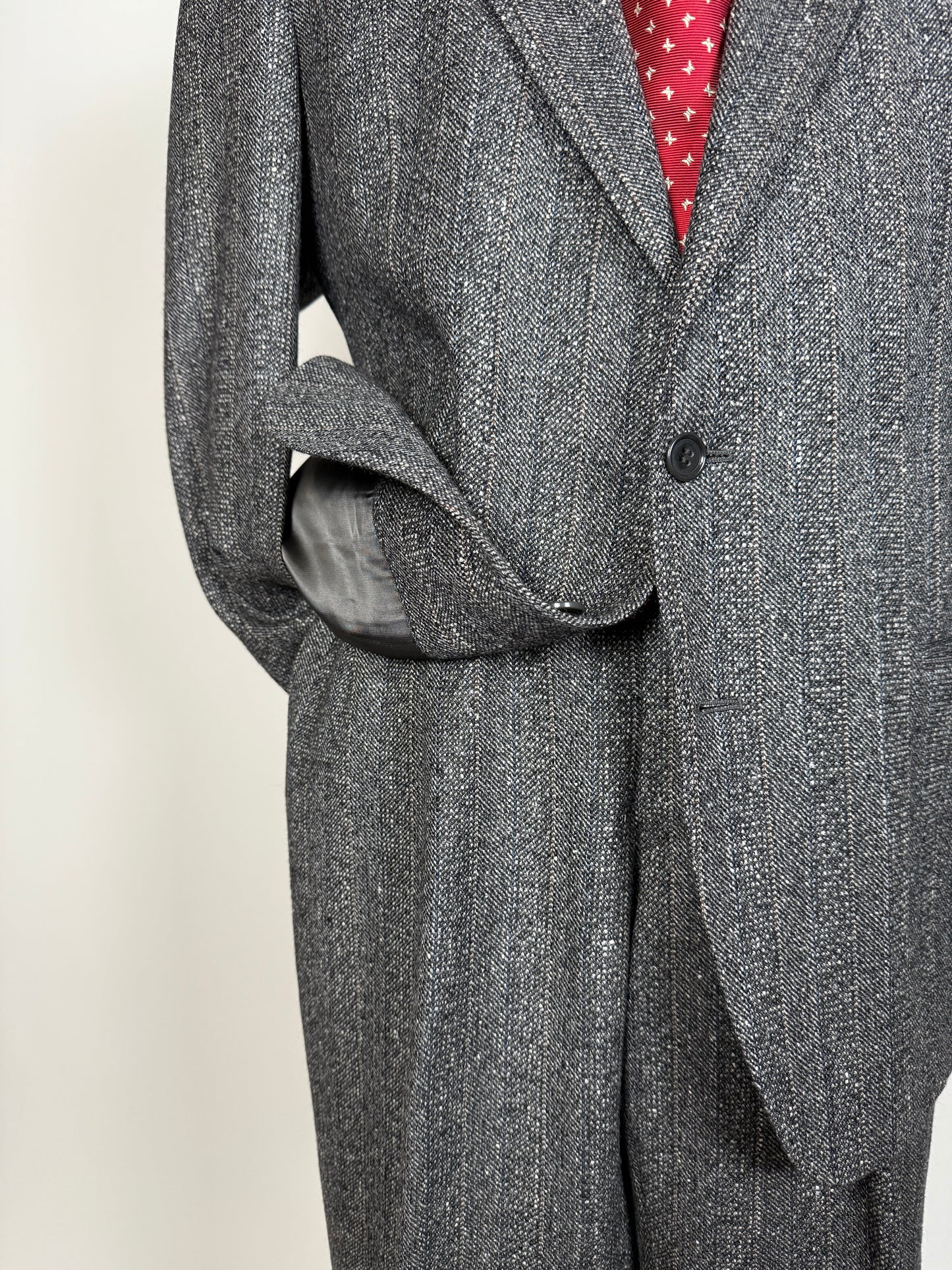 Completo anni ‘70/‘80 tweed lana e seta - tg. 52/54