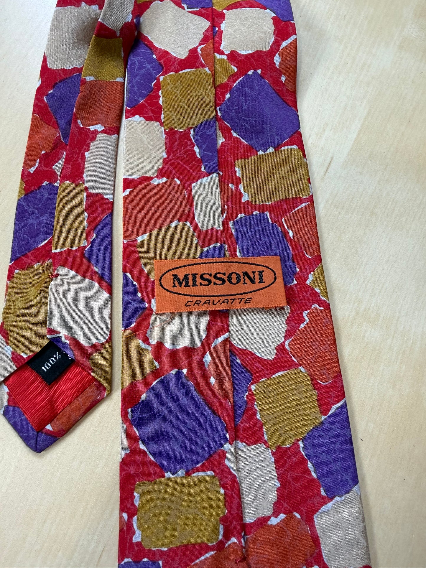Cravatta Missoni vintage quadri astratti
